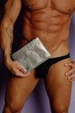 Comme des Garçons Zip Pouch Wallet Silver