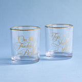Two Damn Classy Rocks Glasses by CALLIGRAPHUCK