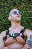 TOM OF FINLAND SUNGLASSES SILVER WITH BLACK LENSES
