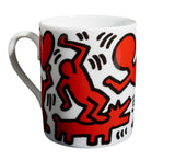 KEITH HARING PORCELAIN MUG "RED ON WHITE"