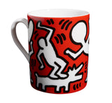 KEITH HARING PORCELAIN MUG "WHITE on red"