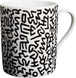 KEITH HARING PORCELAIN MUG BLACK PATTERN