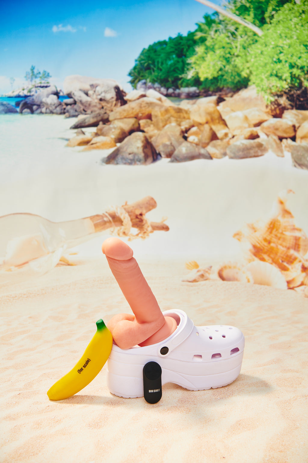 Big Shot Vibrating Silicone Dildo w. Balls - 8 Inch