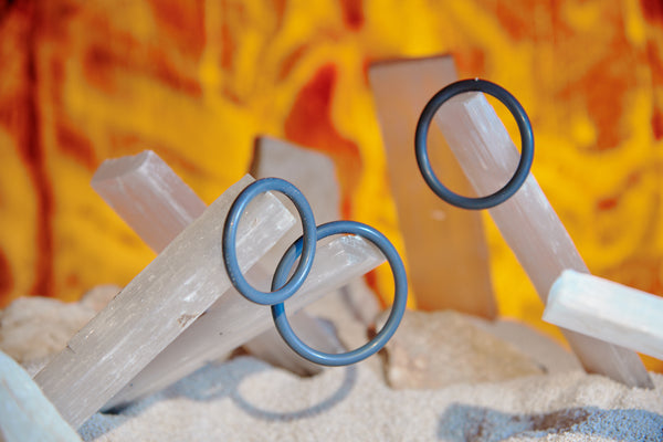 OptiMALE 3 C-Ring Set Silicone Cock Ring Thin (3 Piece Kit) - Slate