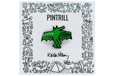 KEITH HARING BAT DOG PIN - GREEN