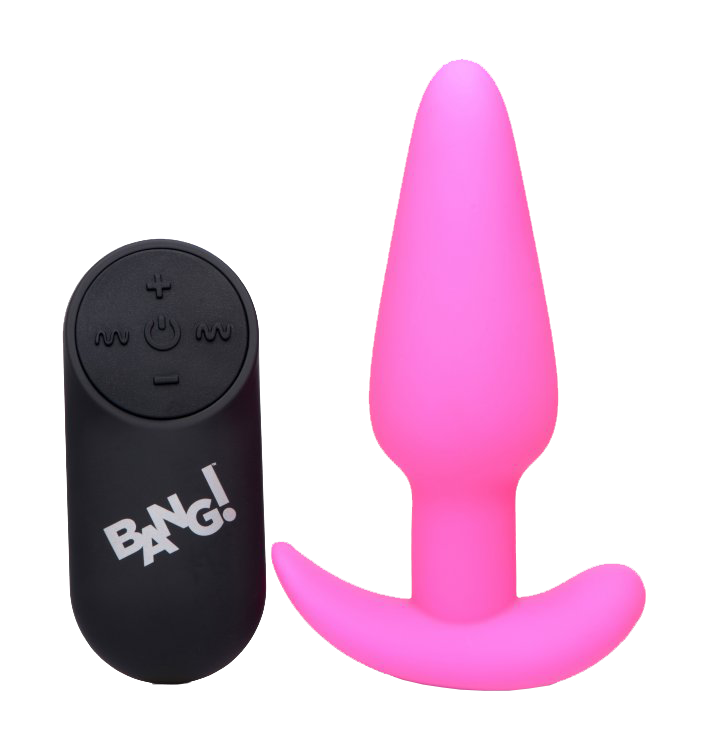 BANG Remote Control 21X Vibrating Silicone Butt Plug - Pink