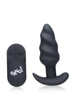 BANG Remote Control 21X Vibrating Silicone Swirl Butt Plug - Black