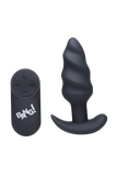 BANG Remote Control 21X Vibrating Silicone Swirl Butt Plug - Black