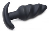 BANG Remote Control 21X Vibrating Silicone Swirl Butt Plug - Black