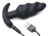 BANG Remote Control 21X Vibrating Silicone Swirl Butt Plug - Black