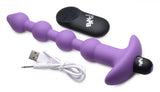 BANG Remote Control Vibrating Silicone Anal Beads - Purple