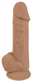 8 Inch Fleshstixxx Moldable Silicone Dildo with Balls - Medium tone