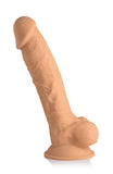 8.5 Inch Fleshstixxx Moldable Silicone Dildo w. Balls - Medium tone