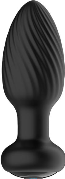 Nexus Tornado Rechargeable Silicone Rotating Butt Plug with Remote Control - Black