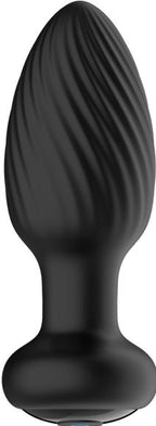 Nexus Tornado Rechargeable Silicone Rotating Butt Plug with Remote Control - Black