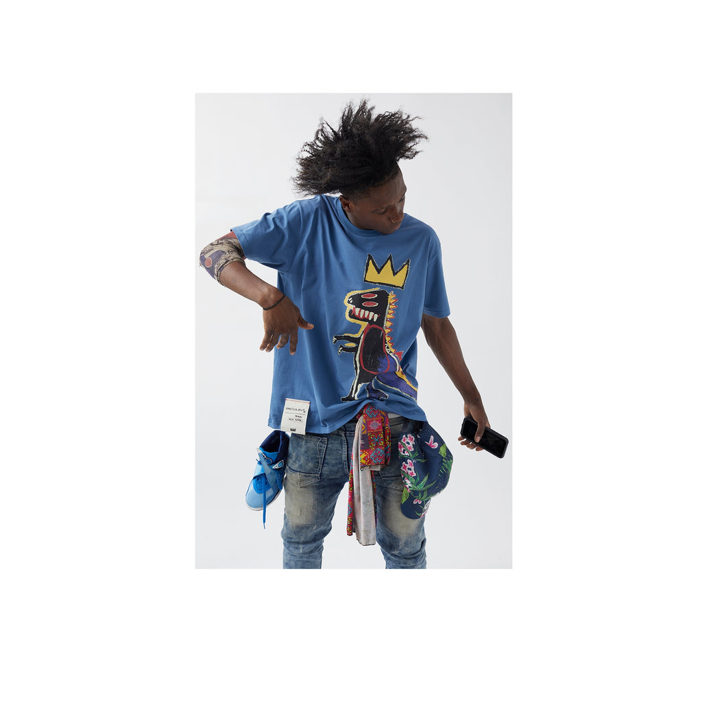 Jean-Michel Basquiat Pez Dispenser T-Shirt - Slate Blue