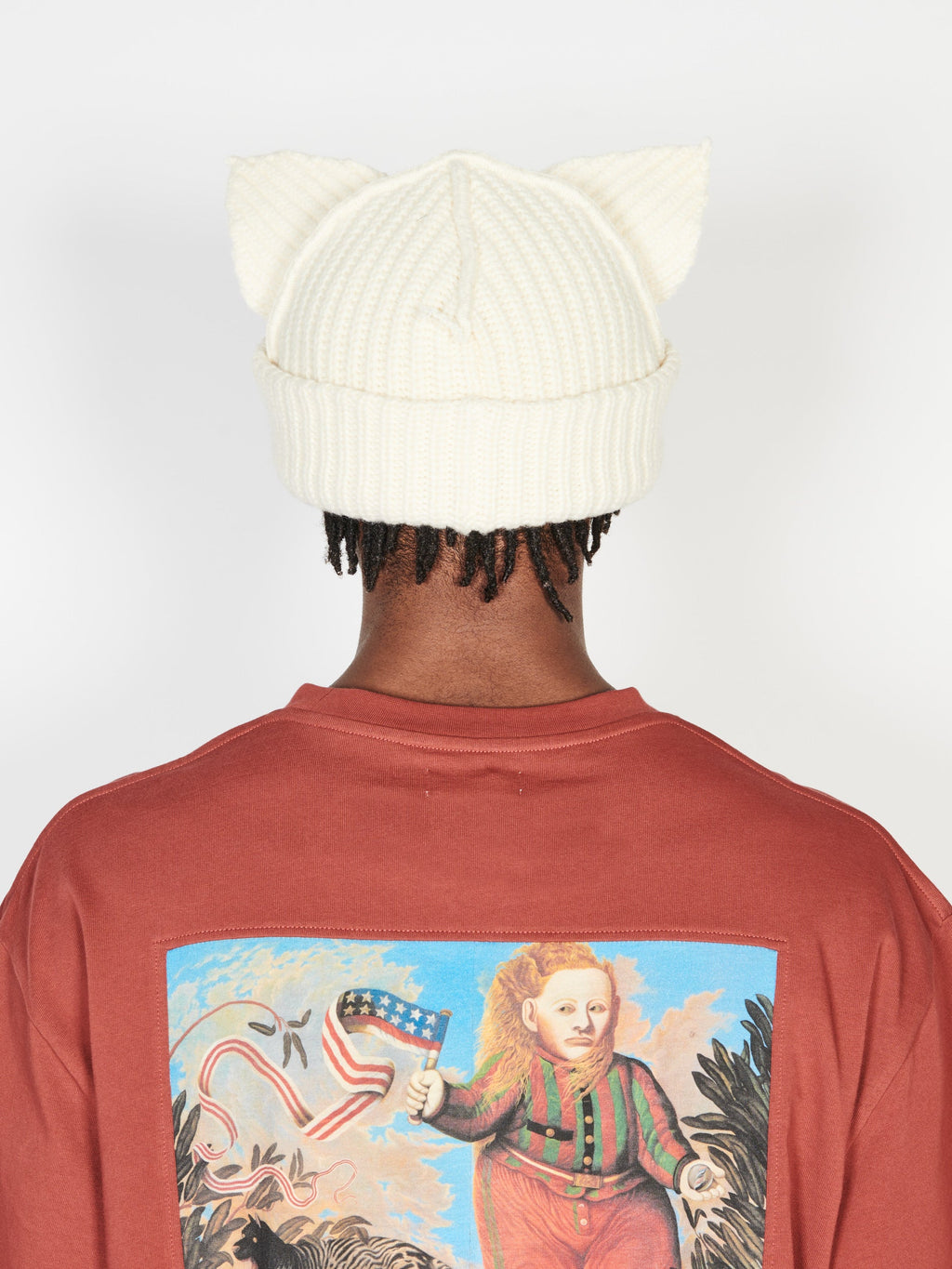 LOVERBOY BY CHARLES JEFFREY CHUNKY EARS BEANIE WHITE