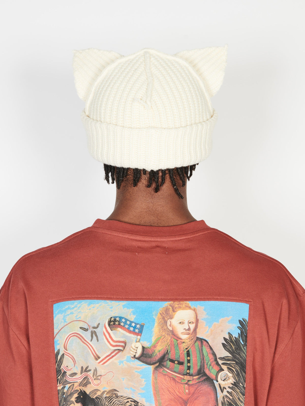 LOVERBOY BY CHARLES JEFFREY CHUNKY EARS BEANIE WHITE