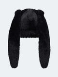 LOVERBOY BY CHARLES JEFFREY FLUFFY CHUNKY RABBIT BEANIE BLACK