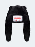 LOVERBOY BY CHARLES JEFFREY FLUFFY CHUNKY RABBIT BEANIE BLACK