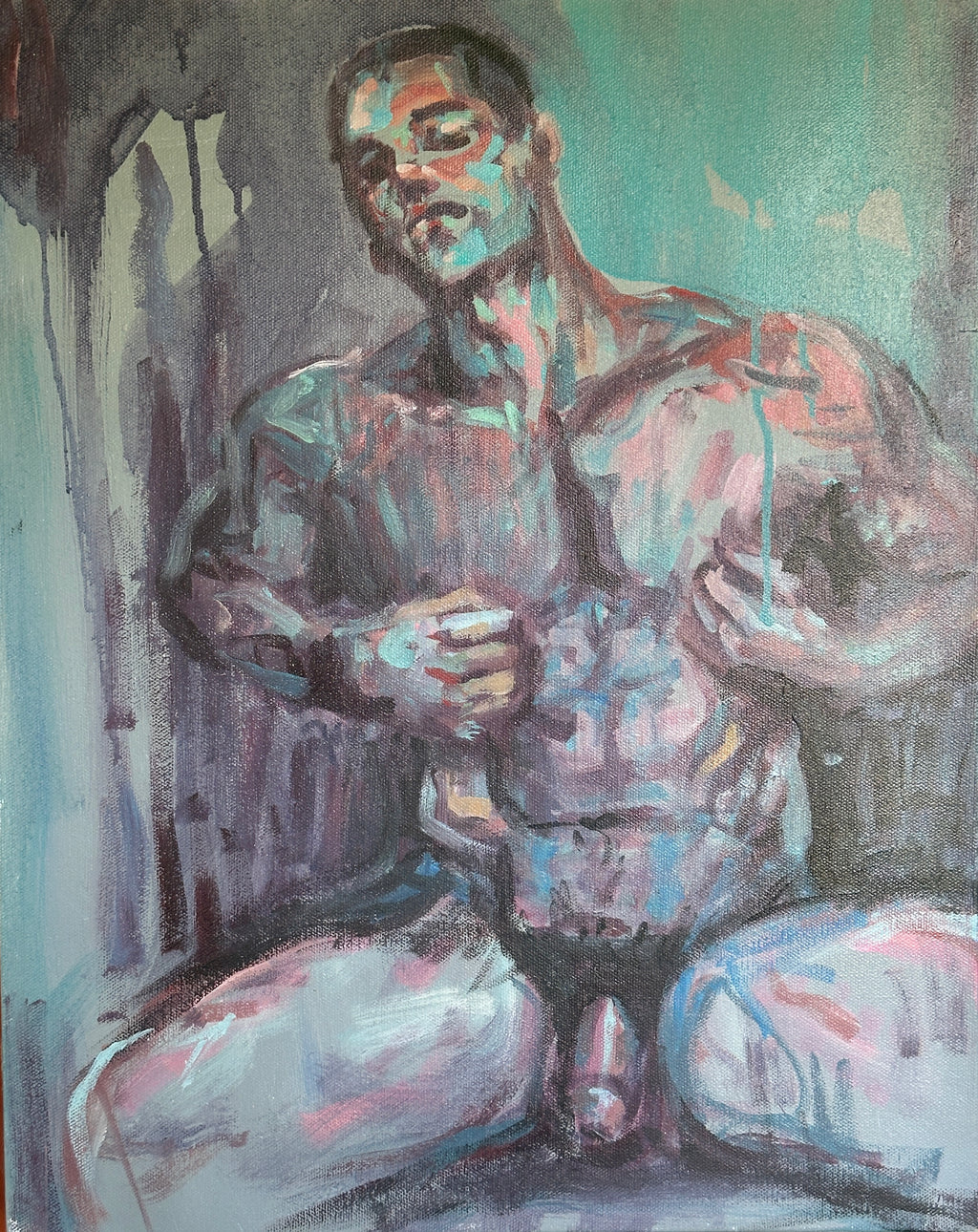 ward lamb, Man pinching nipples, 2025