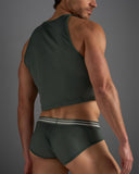 TEAMM8 Racer Mesh Crop Singlet - Hunter Green