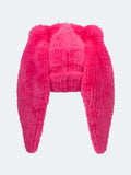 LOVERBOY BY CHARLES JEFFREY FLUFFY CHUNKY RABBIT BEANIE PINK