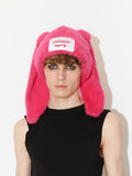 LOVERBOY BY CHARLES JEFFREY FLUFFY CHUNKY RABBIT BEANIE PINK