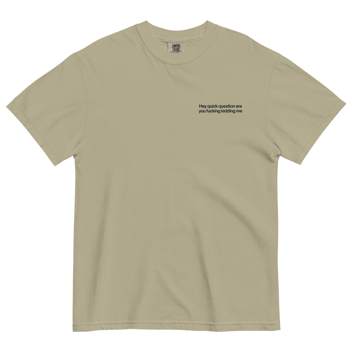 Hey Quick Question Are You Fucking Kidding Me Embroidered T-Shirt