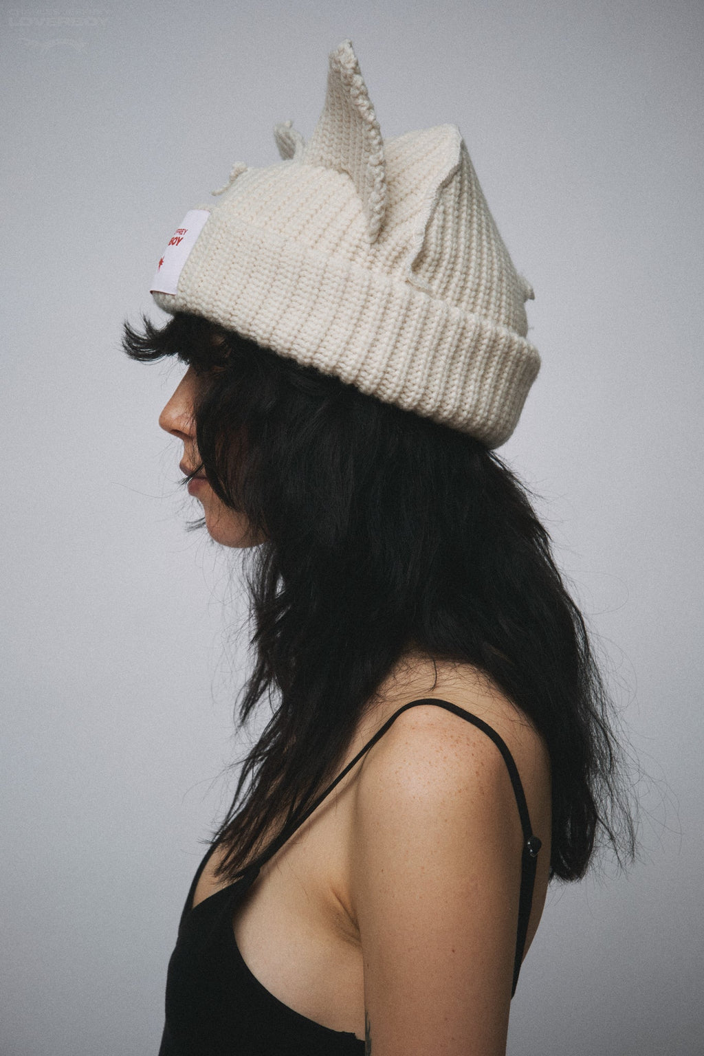 LOVERBOY BY CHARLES JEFFREY CHUNKY EARS BEANIE in ECRU