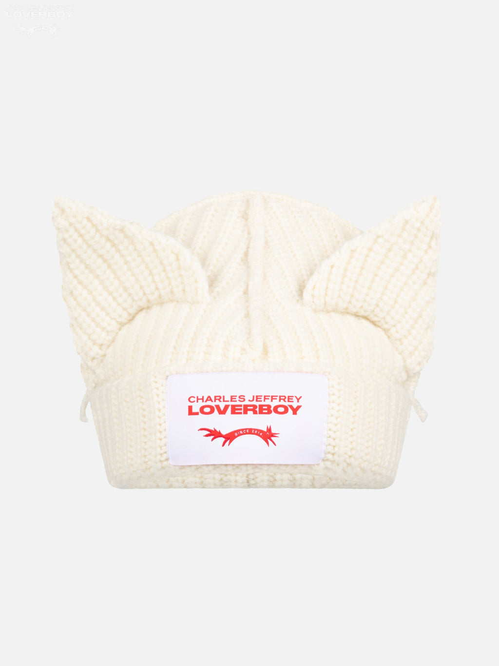 LOVERBOY BY CHARLES JEFFREY CHUNKY EARS BEANIE in ECRU