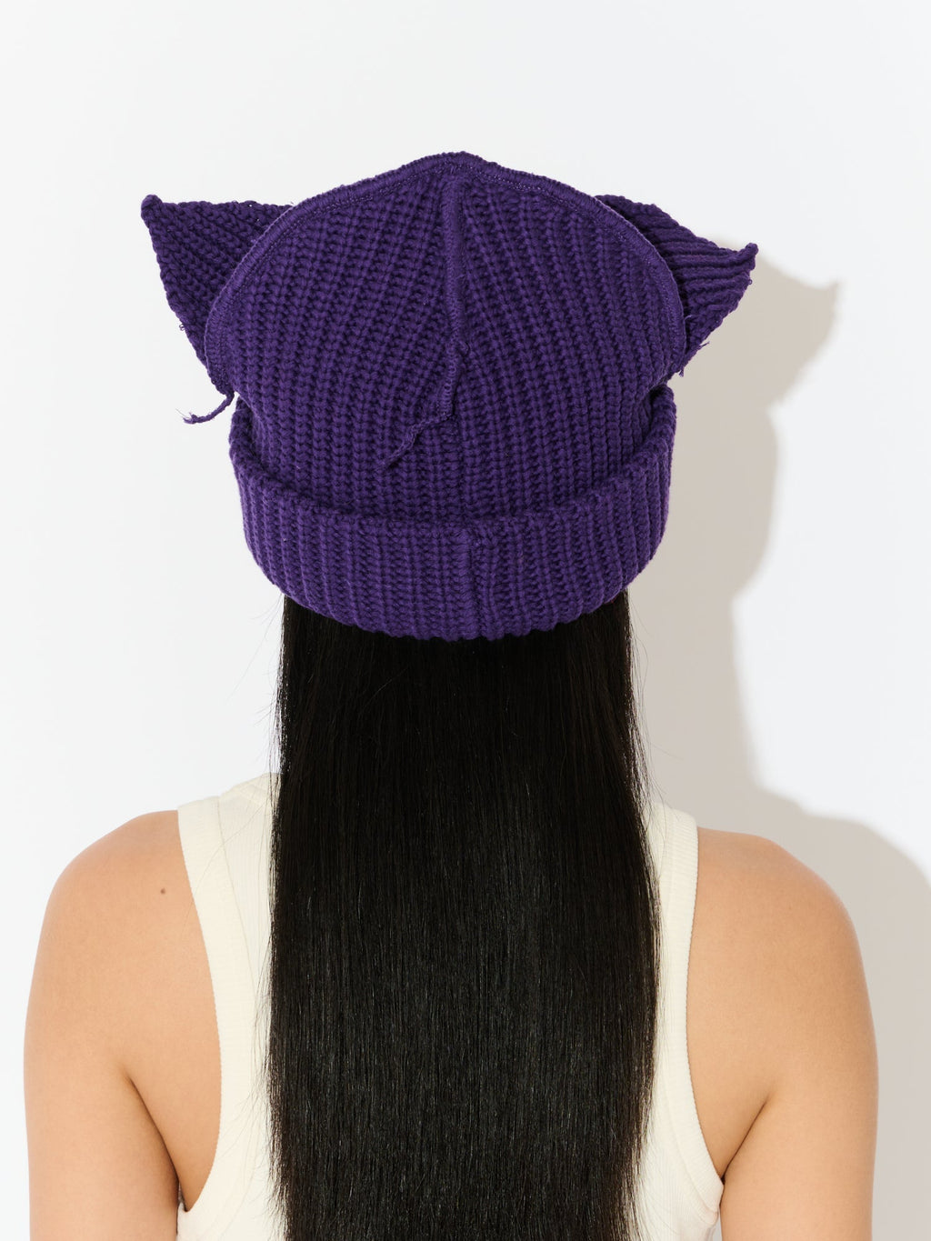 LOVERBOY BY CHARLES JEFFREY CHUNKY EARS BEANIE in PURPLE