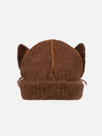 LOVERBOY BY CHARLES JEFFREY ALPACA CHUNKY EARS BEANIE in BROWN