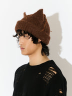 LOVERBOY BY CHARLES JEFFREY ALPACA CHUNKY EARS BEANIE in BROWN