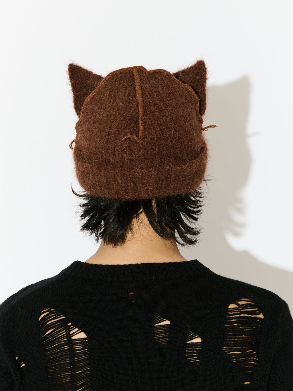 LOVERBOY BY CHARLES JEFFREY ALPACA CHUNKY EARS BEANIE in BROWN