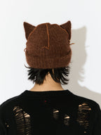 LOVERBOY BY CHARLES JEFFREY ALPACA CHUNKY EARS BEANIE in BROWN
