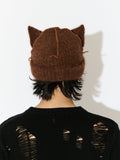 LOVERBOY BY CHARLES JEFFREY ALPACA CHUNKY EARS BEANIE in BROWN