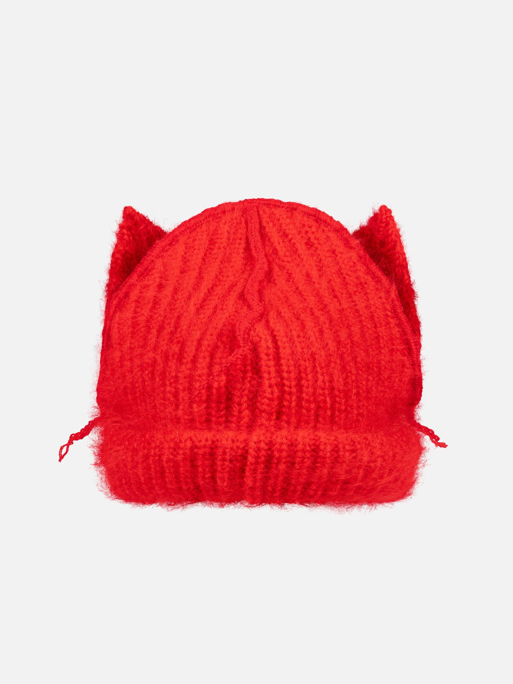 LOVERBOY BY CHARLES JEFFREY MOHAIR CHUNKY EARS BEANIE in RED