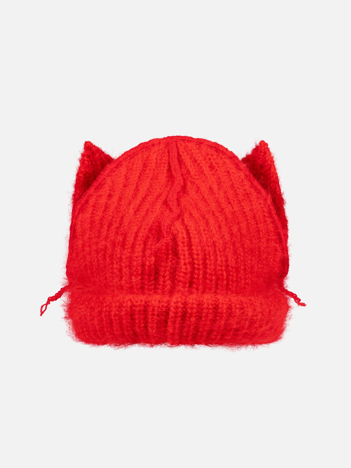 LOVERBOY BY CHARLES JEFFREY MOHAIR CHUNKY EARS BEANIE in RED
