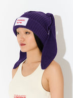 LOVERBOY BY CHARLES JEFFREY CHUNKY RABBIT BEANIE in Purple