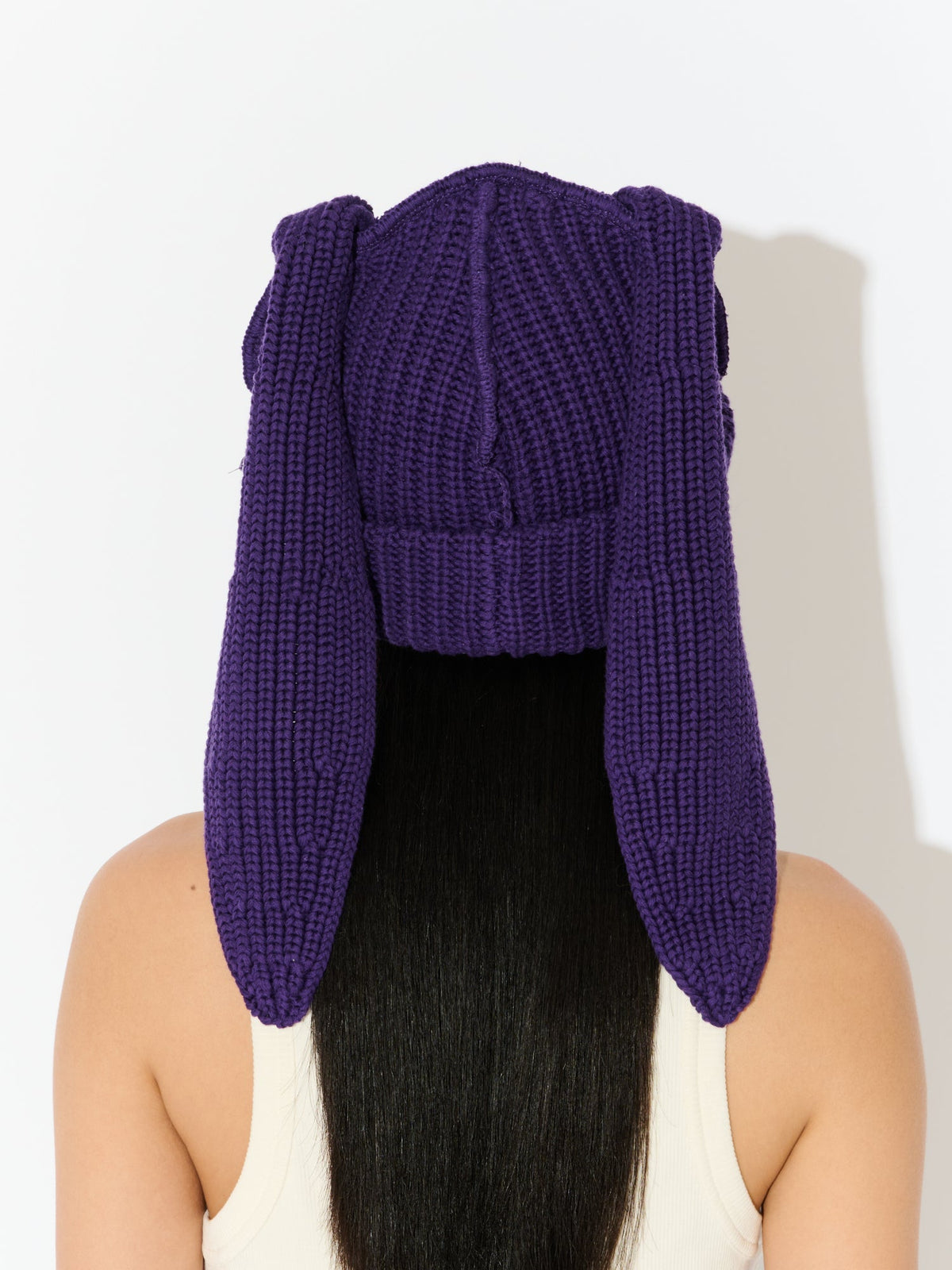 LOVERBOY BY CHARLES JEFFREY CHUNKY RABBIT BEANIE in Purple