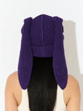 LOVERBOY BY CHARLES JEFFREY CHUNKY RABBIT BEANIE in Purple