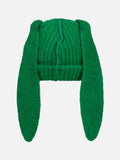 LOVERBOY BY CHARLES JEFFREY MOHAIR CHUNKY RABBIT BEANIE in GREEN