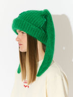 LOVERBOY BY CHARLES JEFFREY MOHAIR CHUNKY RABBIT BEANIE in GREEN
