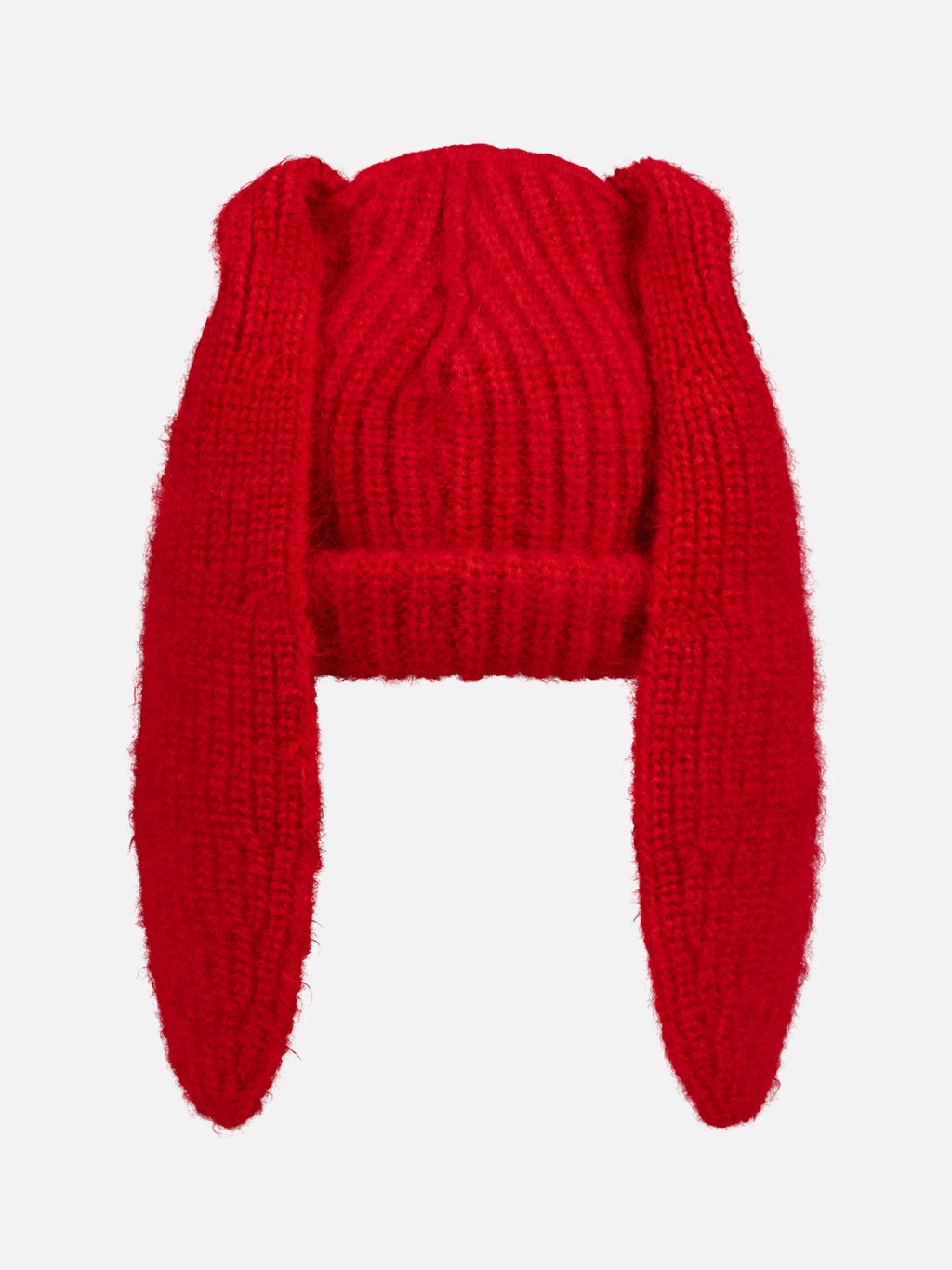 LOVERBOY BY CHARLES JEFFREY MOHAIR CHUNKY RABBIT BEANIE in RED