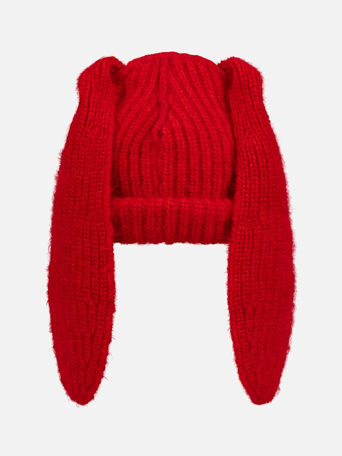 LOVERBOY BY CHARLES JEFFREY MOHAIR CHUNKY RABBIT BEANIE in RED