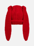 LOVERBOY BY CHARLES JEFFREY MOHAIR CHUNKY RABBIT BEANIE in RED