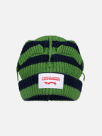 LOVERBOY BY CHARLES JEFFREY SUPERSIZED CHUNKY EARS BEANIE in GREEN NAVY
