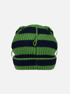 LOVERBOY BY CHARLES JEFFREY SUPERSIZED CHUNKY EARS BEANIE in GREEN NAVY