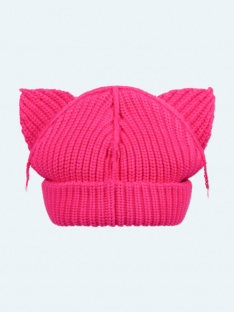 LOVERBOY BY CHARLES JEFFREY CHUNKY EARS BEANIE PINK